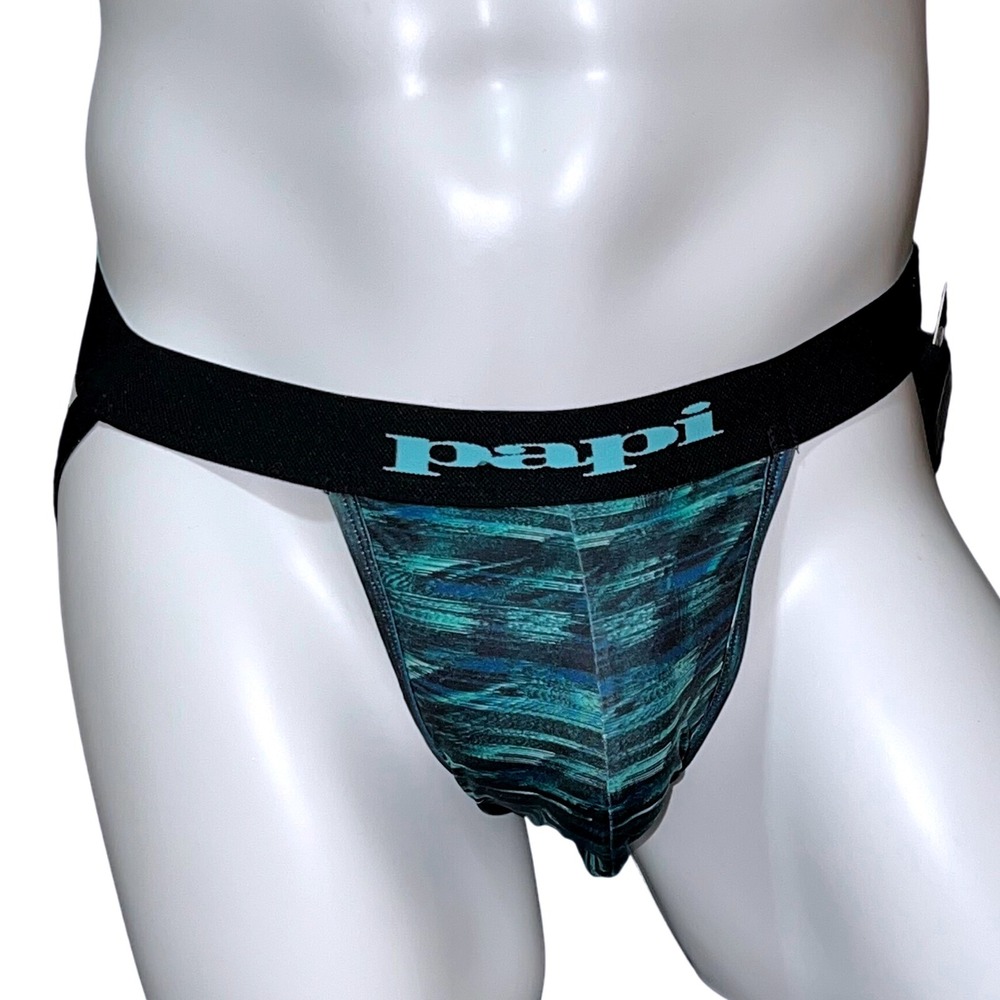 Papi Jockstrap Aqua Glitch Size XL‎ (40-42) NWT